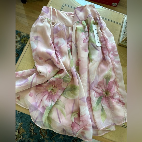 NWT Studio I Pink Beaded Mother of the Bride Skirt Jacket Set Dress Suit Sz 10 - Picture 6 of 11